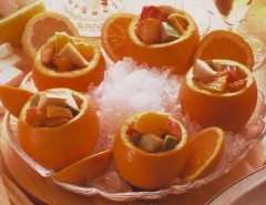 arance a sorpresa,arancie,macedonia di frutta,macedonia di arance ananas pera mela,ricette dolci,ricette di cucina,